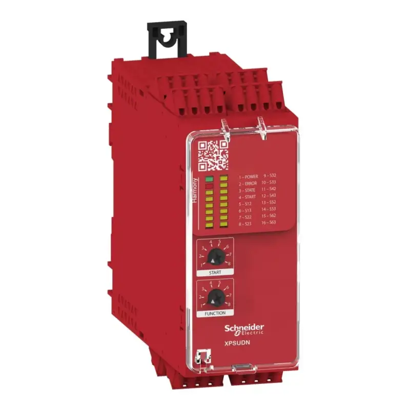 Schneider XPSUDN33AC Preventa biztonsági relé modul, XPSUAF funkciók, Cat.4, biztonsági be/ki: 6/3NO+1NC, PNP, 48-230VAC/DC, rugós Alacsony ár
