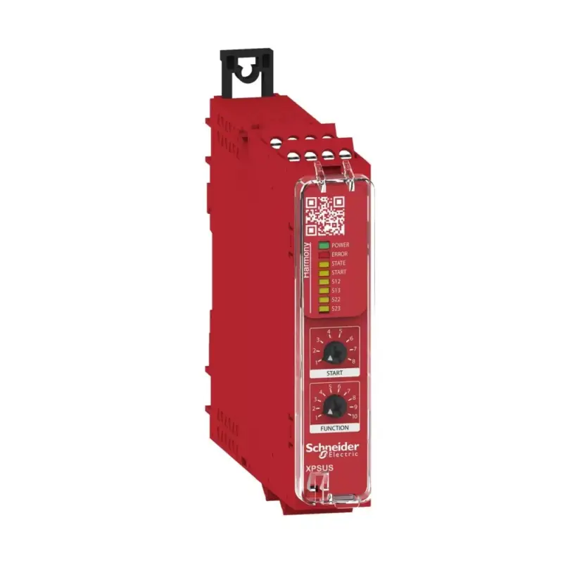 Vedd meg most Schneider XPSUS32AP Preventa biztonsági relé modul, XPSUAF+engedélyező kapcs. funkció, Cat.4, bizt. be/ki: 2/3CO, PNP, 48-230VAC/DC,csavaros