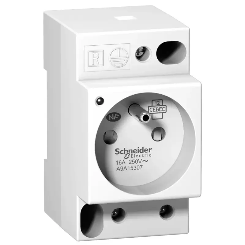 Gyors kiszállítás Schneider A9A15307 ACTI9 Moduláris dugalj 16A UE 250V 2P+T jelzés