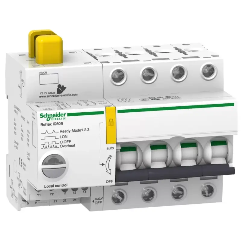 Gyors kiszállítás Schneider A9C62410 ACTI9 Reflex iC60N beépített megszakító vezérlés, 4P, C, 10A