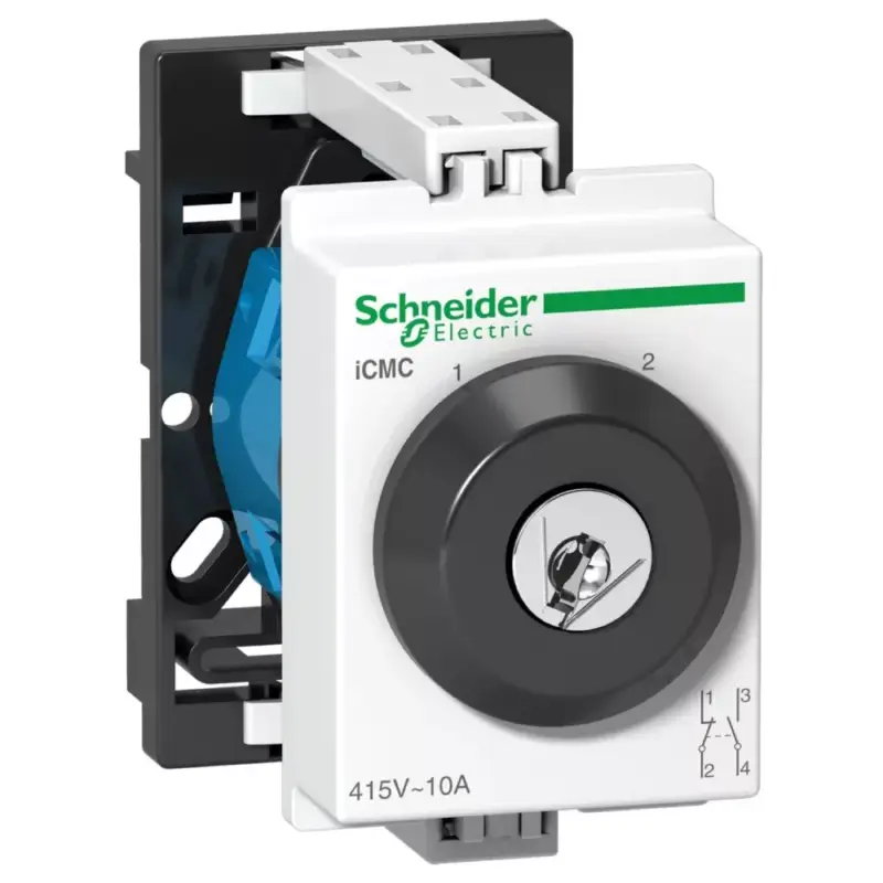 Biztonságos vásárlás Schneider A9E15123 ACTI9 iCMC DIN sínes választókapcsoló, 2 állású, kulccsal, 10A, 2P