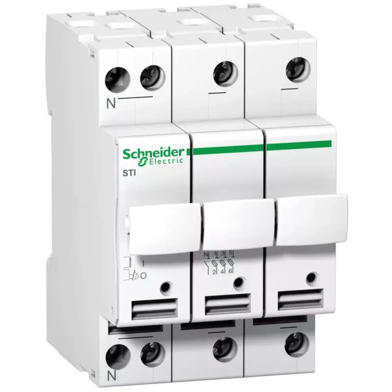 Expressz szállítás Schneider A9N15658 ACTI9 STI olvadóbiztosítós szakaszolókapcsoló, 3P-N, 25A, 10.3x38mm