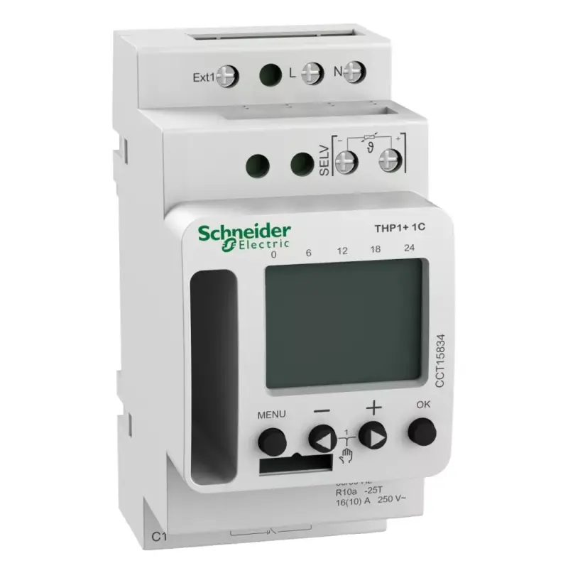 Végkiárusítás Schneider CCT15834 ACTI9 THP1+ 1C programozható termosztát