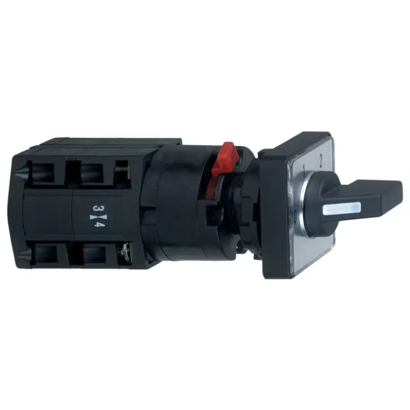 Végkiárusítás Schneider K10F013QCH Harmony K komplett bütykös kapcsoló, 10A, Ø16-22mm furat, 2P, 45°, 3 fokozatú+0 léptetőkapcsoló
