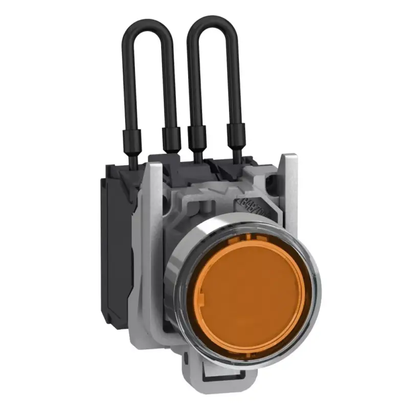 Schneider XB4BW25B5 Harmony komplett fém nyomógombos LED tesztlámpa, Ø22, 24VAC/DC, narancssárga Ne maradj le