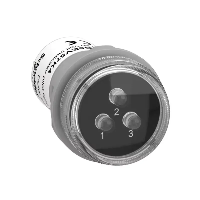 Schneider XB5EV57K4 Harmony műanyag LED fázisfeszültség-jelző lámpa, Ø22, piros-sárga-zöld, 400VAC Legkelendőbb