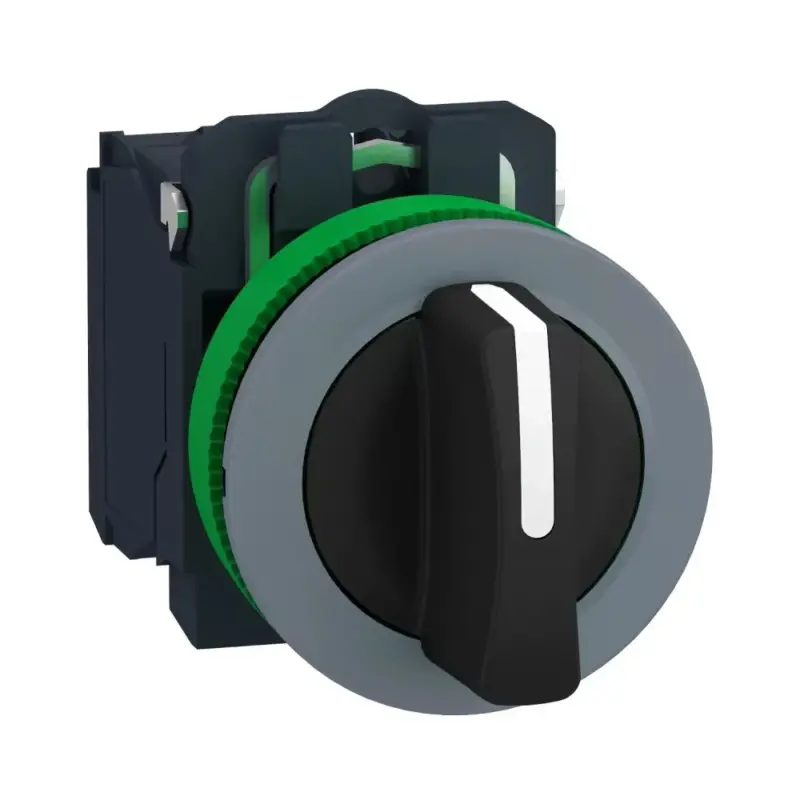 Outlet Schneider XB5FD53C0 Harmony panelbe süllyesztett komplett műanyag választókapcsoló, Ø30, 3 állású középre visszatérő, 2NO, szürke körgyűrű