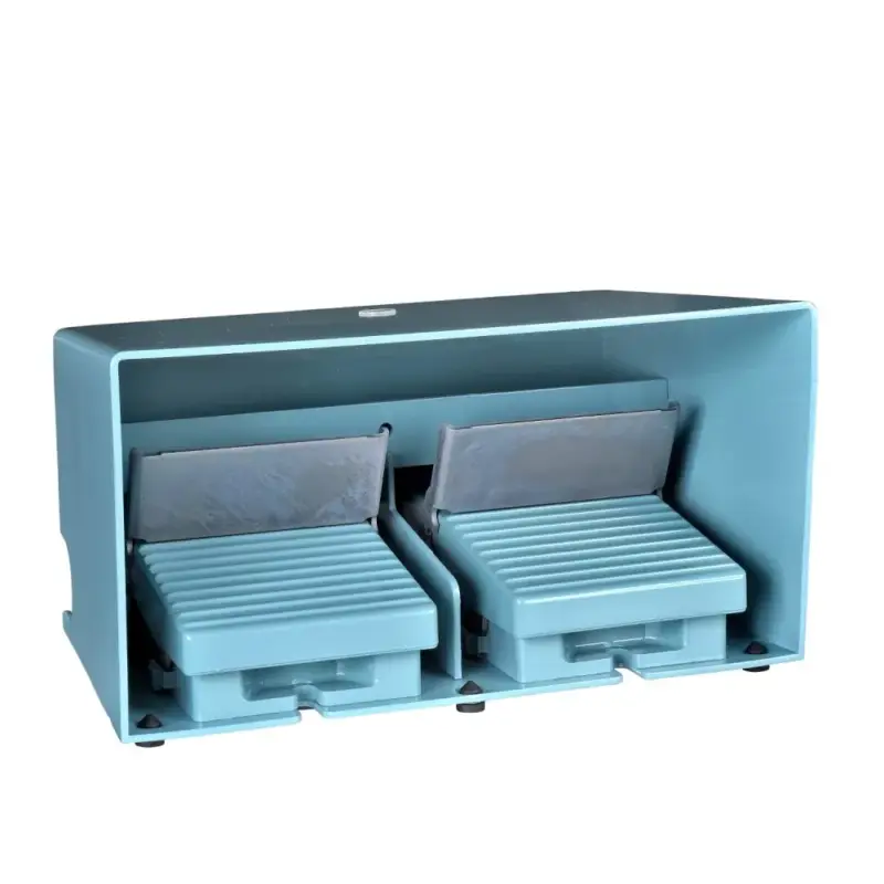 Schneider XPEM5100D Harmony XPE lábkapcsoló, két pedálos, 1 fokozatú, 2x 1NO+1NC, védőtetővel, fém, kioldóval, kék Szezonális akció