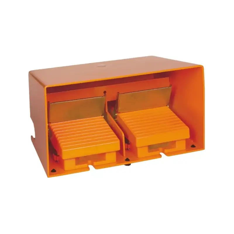 Bestseller Schneider XPER5100D Harmony XPE lábkapcsoló, két pedálos, 1 fokozatú, 2x 1NO+1NC, védőtetővel, fém, kioldóval, narancssárga