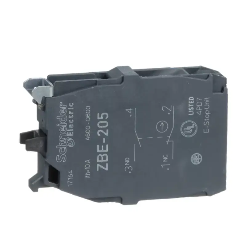 Schneider ZBE205 Harmony XB4/XB5 érintkező blokk, 1NO+1NC, csavaros csatlakozó Gyors kiszállítás
