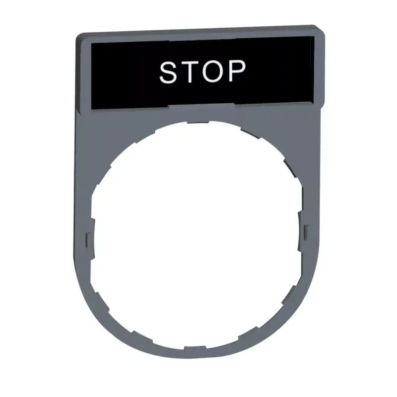 Expressz kézbesítés Schneider ZBY2304C0 Harmony címketartó 30x40 mm, Ø22 készülékekhez, 8x27 mm felirati címkével, STOP, szürke perem