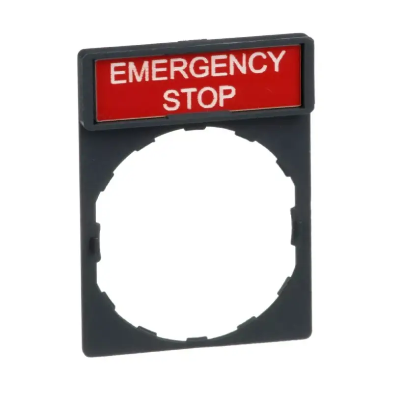 Schneider ZBY2330 Harmony címketartó 30x40 mm, Ø22 készülékekhez, 8x27 mm felirati címkével, EMERGENCY STOP Legjobb ár