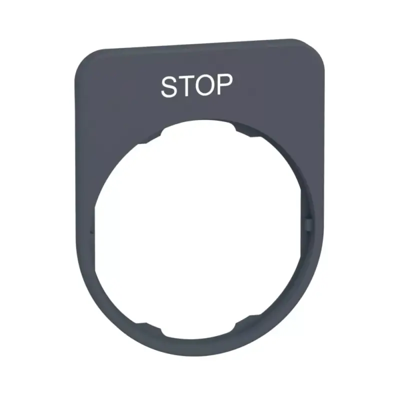 Schneider ZBYFP2304C0 Harmony felirati tábla, 40x50 mm, műanyag, Ø30 süllyesztett készülékhez, STOP, szürke perem Akciós ár