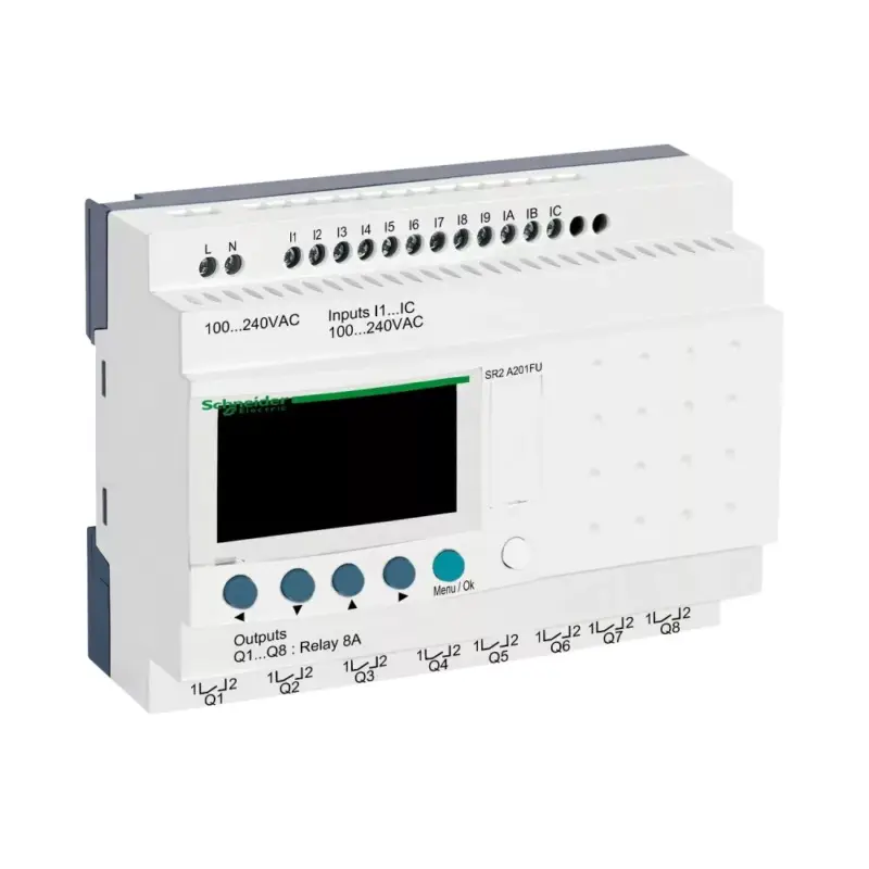 Népszerű Schneider SR2A201FU LCD kijelzős, 20 I/O, relés, 230VAC