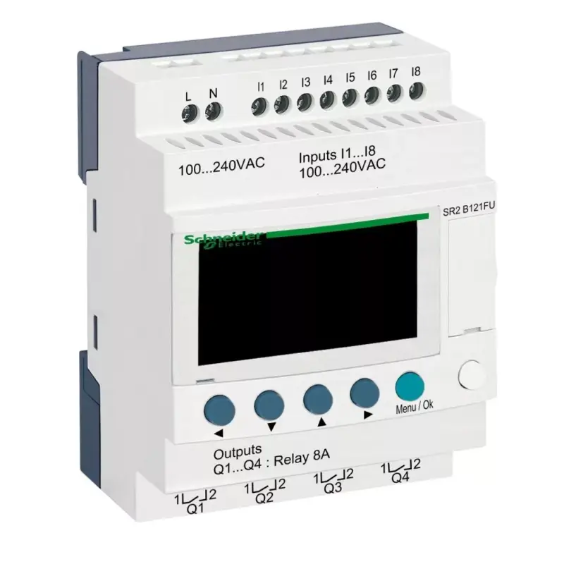 Legnépszerűbb Schneider SR2B121FU LCD kijelzős, 12 I/O, relés, óra, 230VAC