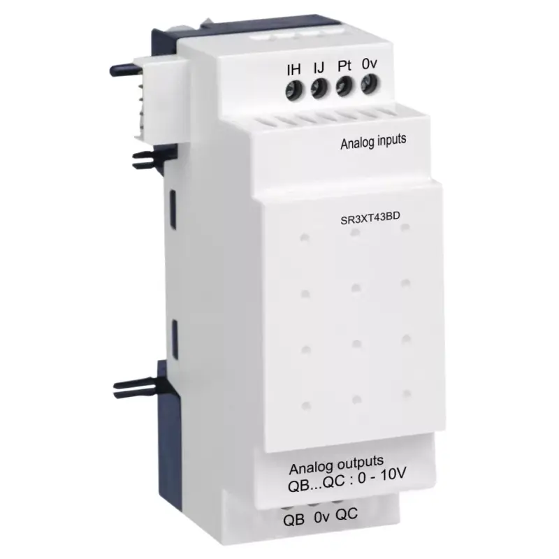 Schneider SR3XT43BD Analóg bővítő modul 2 be (0-10V, 0-20mA, Pt100) 2 ki 0-10V Ne maradj le
