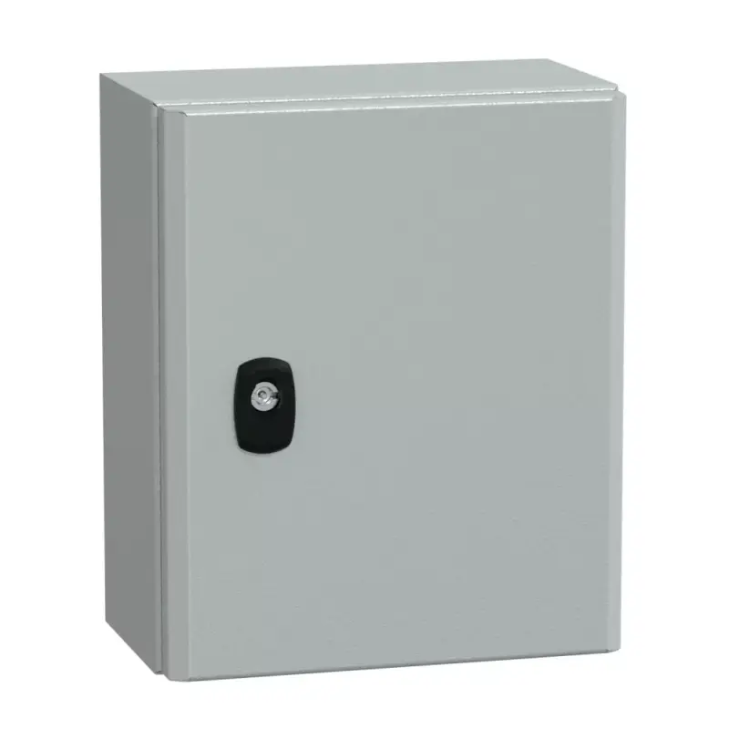 Schneider NSYS3D32515P Spacial S3D Falra szerelhető fém szekrény, Teli ajtóval, 300x250x150, IP66, szerelőlappal Utolsó esély