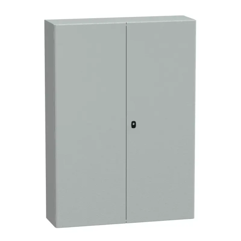 Schneider NSYS3D141030DP Spacial S3D Falra szerelhető fém szekrény, Teli ajtóval, 1400x1000x300, IP55, 2 ajtós kivitel, szerelőlappal Olcsóbb