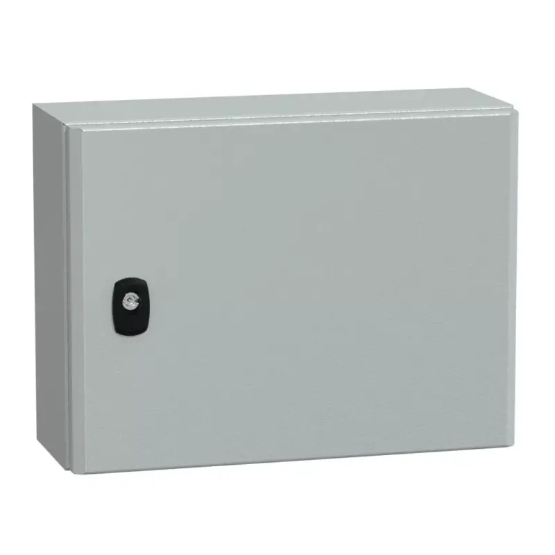 Schneider NSYS3D3415 Spacial S3D Falra szerelhető fém szekrény, Teli ajtóval, 300x400x150, IP66, szerelőlap nélkül Biztonságos fizetés