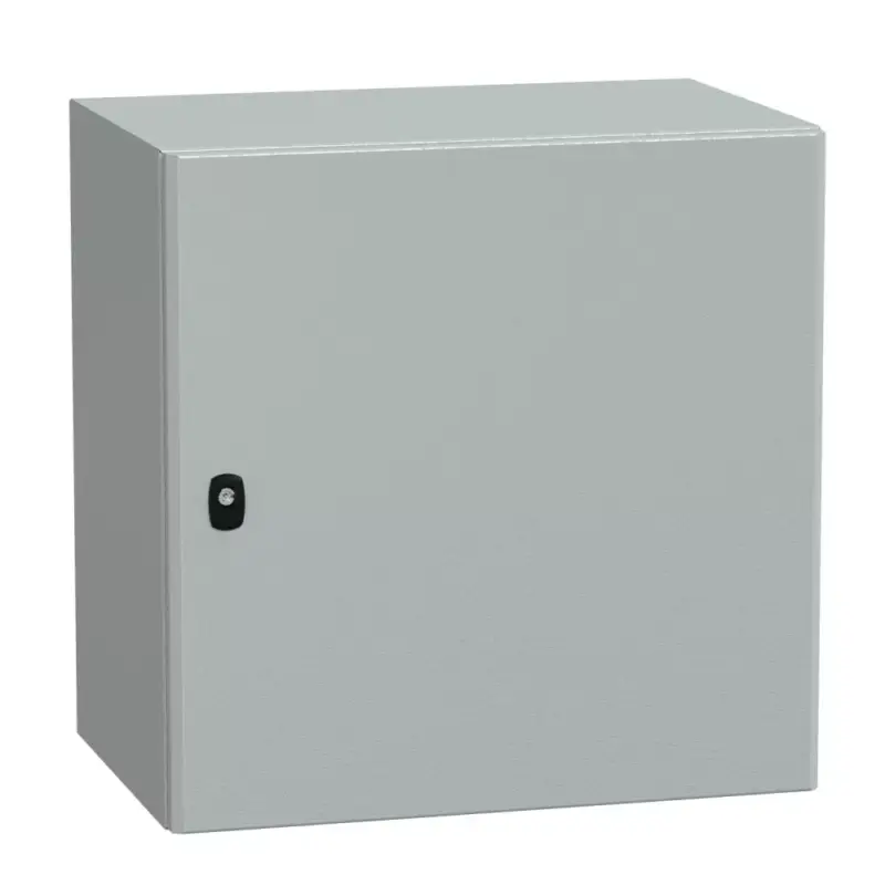 Schneider NSYS3D6640 Spacial S3D Falra szerelhető fém szekrény, Teli ajtóval, 600x600x400, IP66, szerelőlap nélkül Gyors kiszállítás