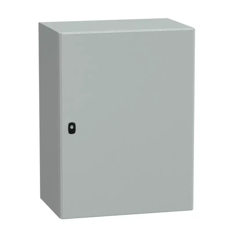 Árengedmény Schneider NSYS3D8640 Spacial S3D Falra szerelhető fém szekrény, Teli ajtóval, 800x600x400, IP66, szerelőlap nélkül