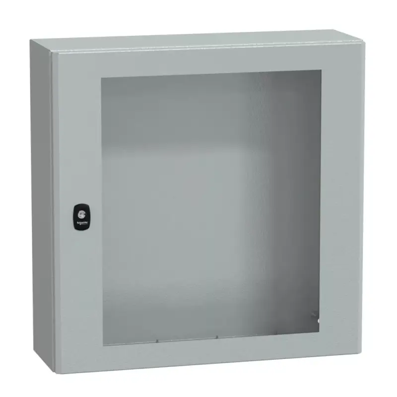 Azonnal elérhető Schneider NSYS3D6620T Spacial S3D Falra szerelhető fém szekrény, Üvegezett ajtóval, 600x600x200, IP66, szerelőlap nélkül