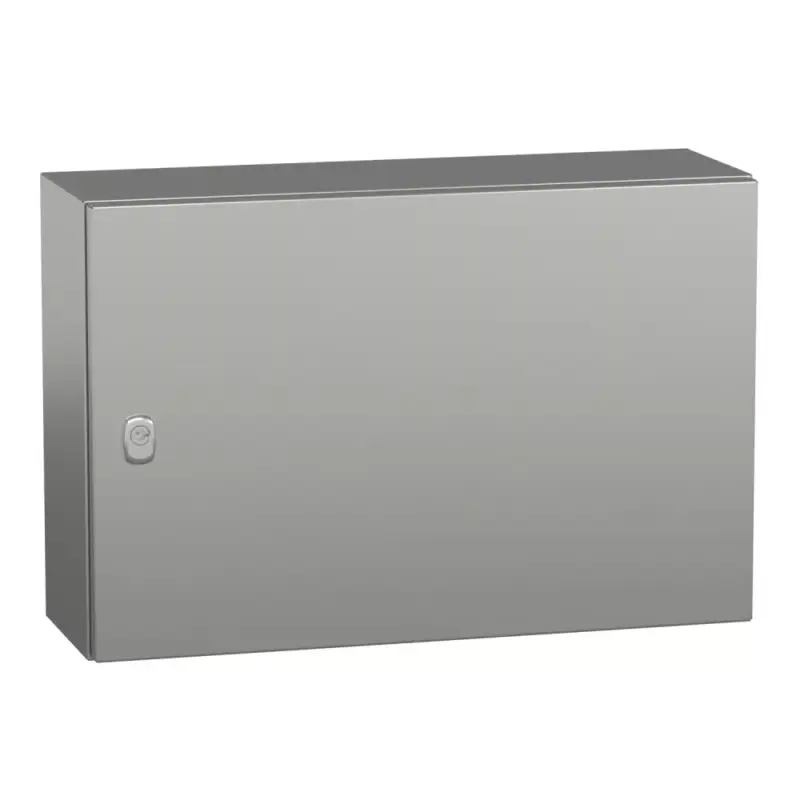 Biztonságos fizetés Schneider NSYS3X4620 Spacial S3X Falra szerelhető rozsdamentes acél AISI 304L szekrény, Teli ajtóval, 400x600x200, IP66, szerelőlap nélkül