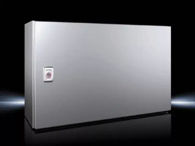 Végkiárusítás Rittal AX 1009.000 rozsdamentes acél AISI 304L szekrény, teli ajtóval, 380x600x210, IP66, szerelőlappal (Rittal 1009000)