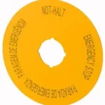 Eaton 121086 M22-XAK12 VÉSZ-KI tábla, DE, EN, ES, PT Kiárusítás