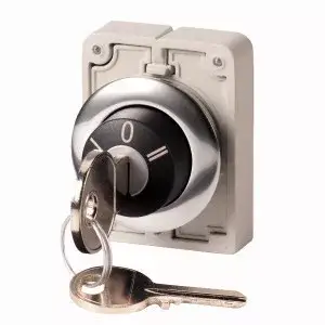 Árcsökkenés Eaton 187098 M30C-FWRS3-RS Kulcsos gomb,30mm,lapos,3áll.,reteszelt