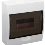 Tracon EDFK-8/1 Műanyag kiselosztó, 8 modul, 1 sor, füstszínű ajtóval, IP40, falon kívüli Szuper akció