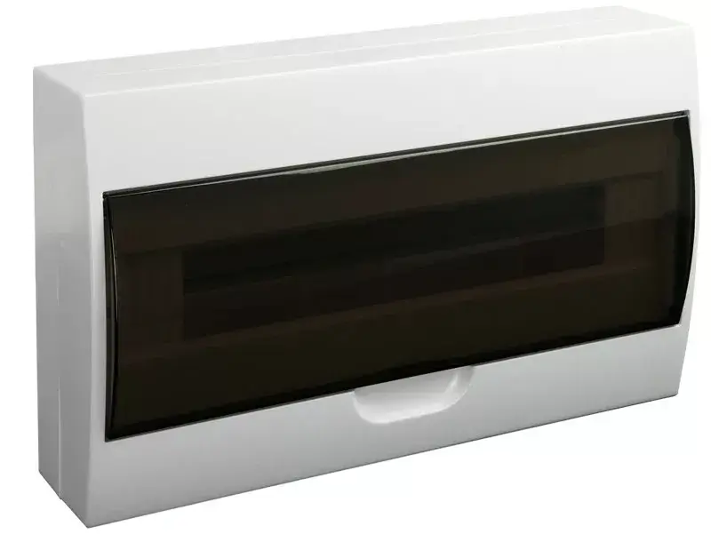 Outlet Tracon EDFK-18/1 Műanyag kiselosztó, 18 modul, 1 sor, füstszínű ajtóval, IP40, falon kívüli
