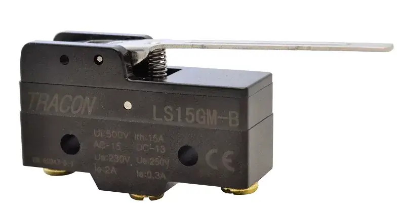 Azonnali szállítás Tracon LS15GM-B Helyzetkapcsoló, rugószáras 1×CO, 2A/230V AC, 49mm, IP00