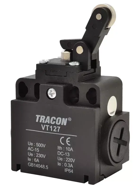 Biztonságos fizetés Tracon VT127 Helyzetkapcsoló, nyomógörgős 1×NO+1×NC, 6A/230V AC, IP65