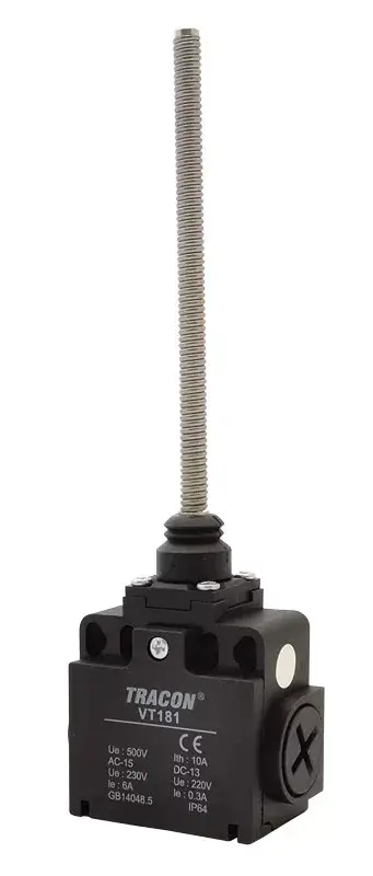 Bestseller Tracon VT181 Helyzetkapcsoló, rugószáras (acél) 1×NO+1×NC, 6A/230V AC, IP65
