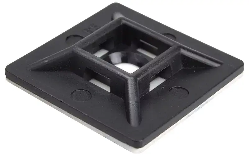 Kiárusítás Tracon TALP281 Öntapadós/csavarozható, 4oldalt fűzhető kötegelő talp,fekete 28×28mm, PA6.6, 3M