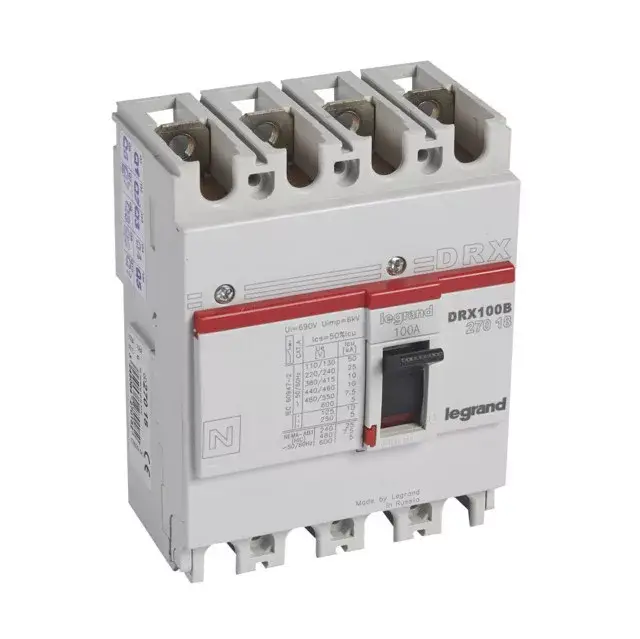 Biztonságos fizetés Legrand 027018 DRX100 4P 10 kA 100A t.m. kompakt megszakító ( Legrand 027018 )