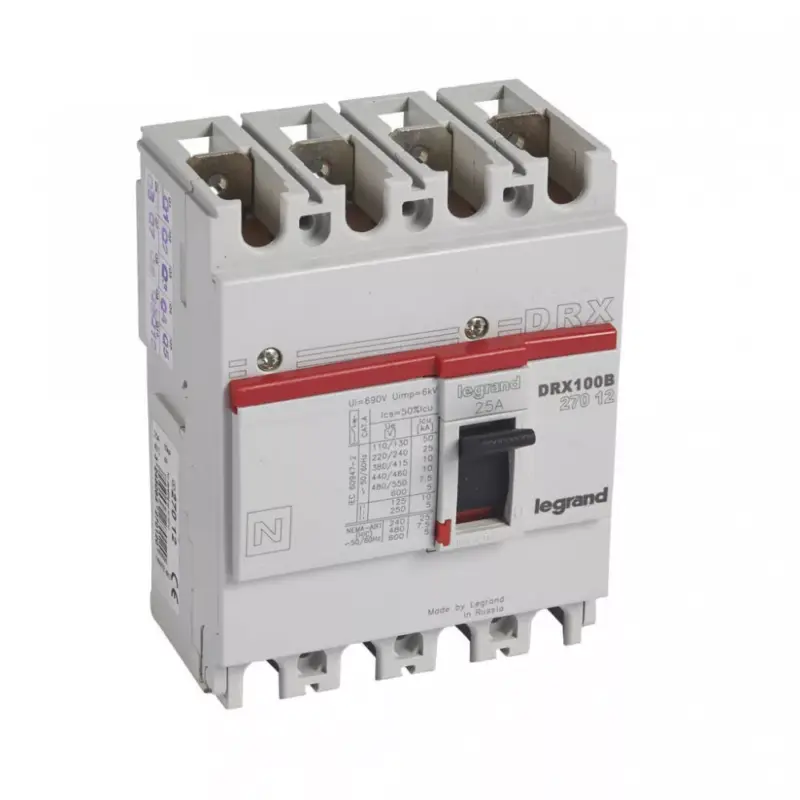 Gyors szállítás Legrand 027012 DRX100 4P 10 kA 25A t.m. kompakt megszakító ( Legrand 027012 )