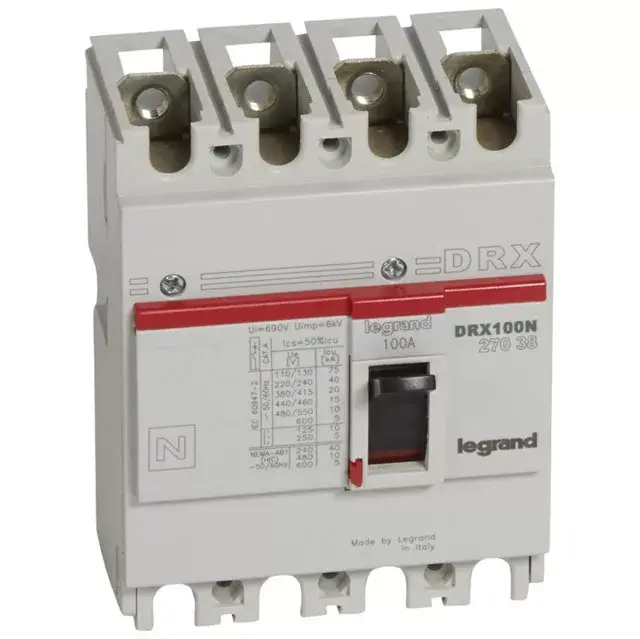 Gyors kiszállítás Legrand 027038 DRX100 4P 20 kA 100A t.m. kompakt megszakító ( Legrand 027038 )