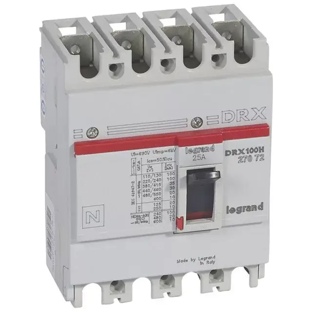 Legrand 027072 DRX100 4P 35 kA 25A t.m. kompakt megszakító ( Legrand 027072 ) Népszerű