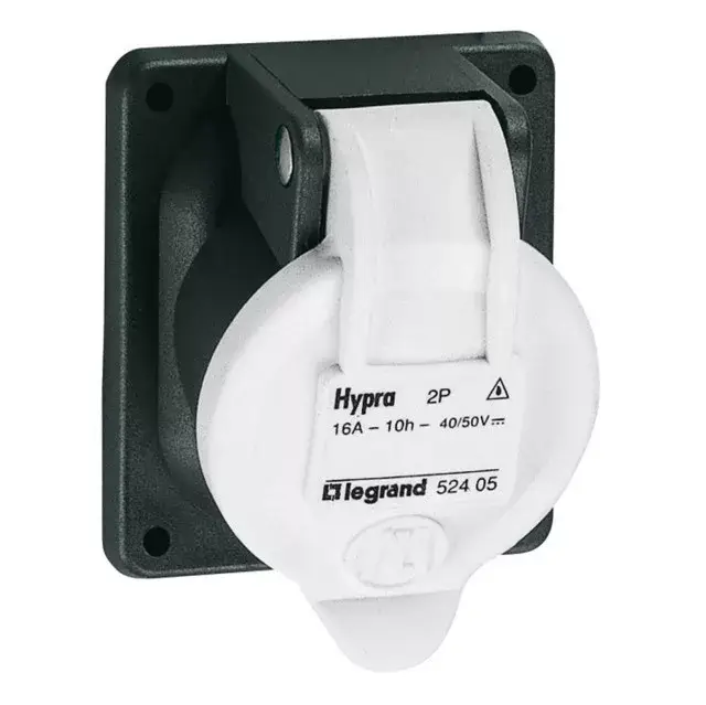Gyors szállítás Legrand 052405 Hypra műanyag beépíthető ipari aljzat 2P 16A 20/50V törpefesz. ( Legrand 052405 )