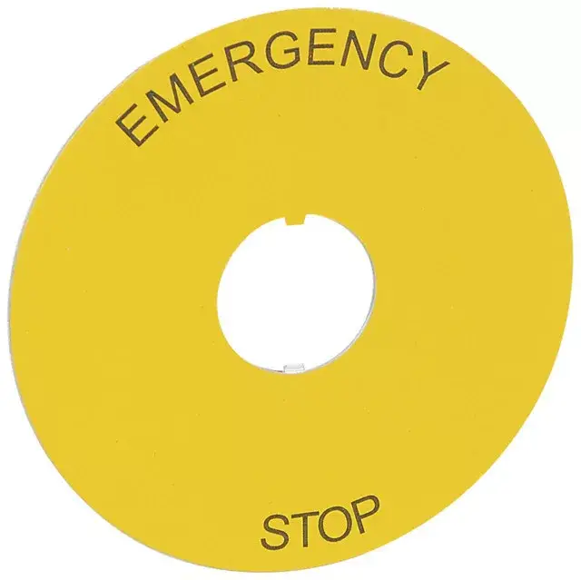 Legrand 024179 Osmoz cimke vészleállító nyomógombhoz Ø80 - "EMERGENCY STOP" ( Legrand 024179 ) Kedvezmény