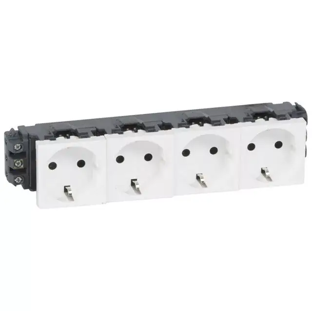 Azonnal elérhető Legrand 077604 Program Mosaic 4x2P+F DLP aljzat, sínezett, csavaros, fehér ( Legrand 077604 )