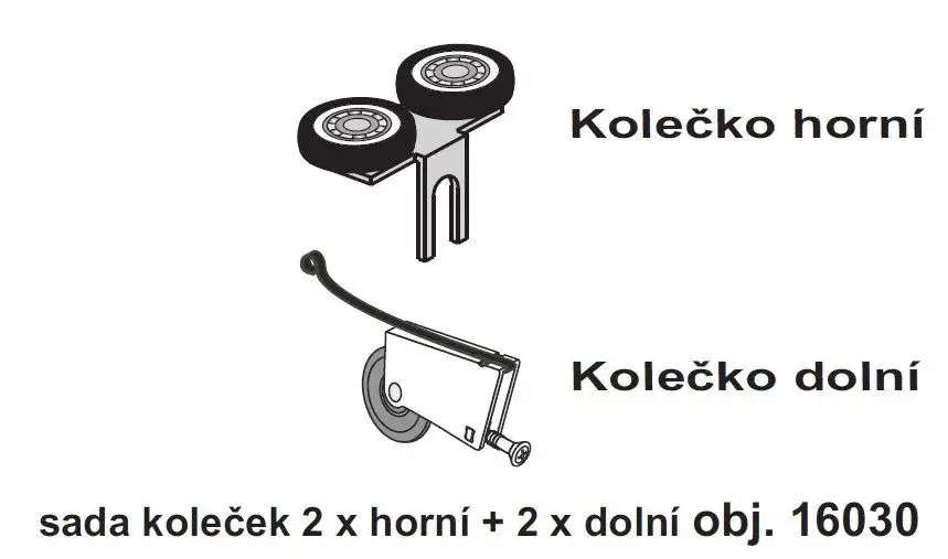 Azonnali szállítás IC-görgő szett szimmetrikus 1 ajtószárny