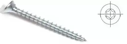 Azonnal elérhető StrongFix Csavar TX 3,5x16 süllyesztett fejű cink fehér T15
