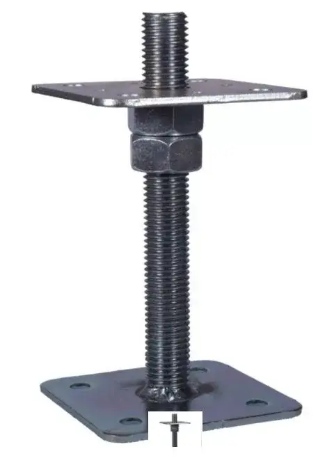 Bestseller TK-oszloptalp 2 anyával lazán, 110x110 - M24x330, galvanikus cink