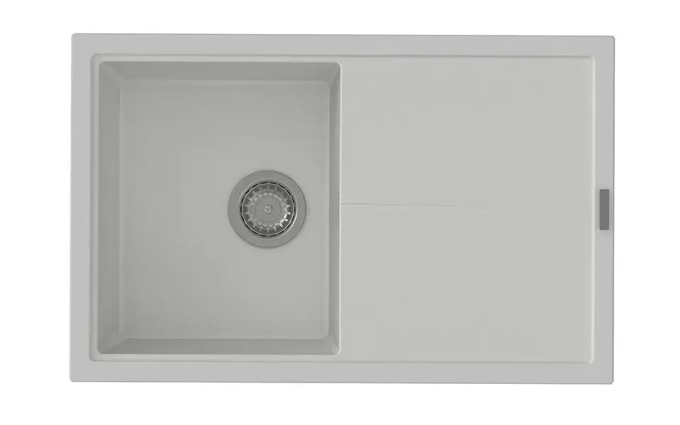 StrongSinks S3 Gránit mosogató Labe 780, 780 x 500mm, csepegtetővel, fehér Gyors kiszállítás