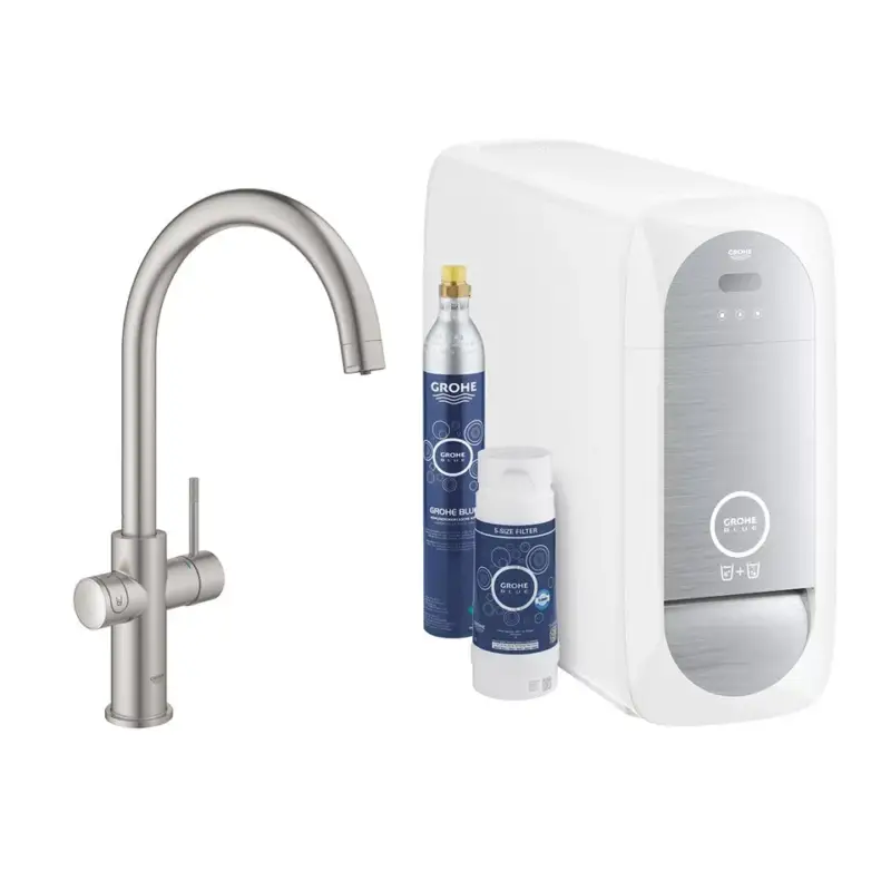 GROHE 31455DC1 Blue Home supersteel, inditó szett, C alakú csapcső Kedvezmény
