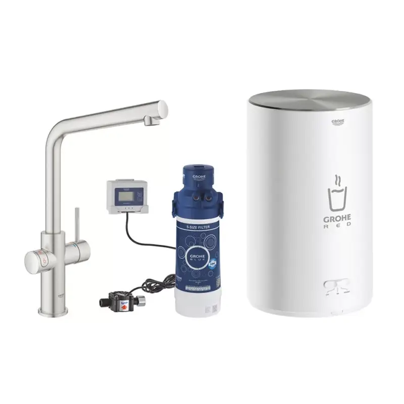 Kedvezmény GROHE konyhai csaptelep Red II Duo L-es kar, supersteel 30327DC1