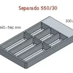 Evőeszköztartó Separado 546x300x2,8 mm ezüst Biztonságos vásárlás